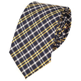 Navy Check Silk Slim Tie - Tie Doctor